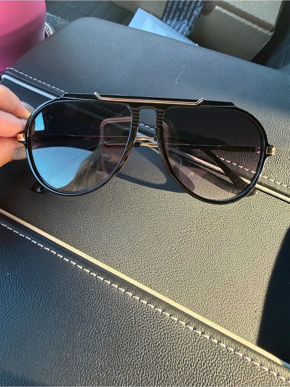 Free People Women’s Black Aviator Sunglasses